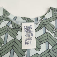 mina perhonen laundry stick tree ld8004 38 半袖Ｔシャツ カットソー グリーン Lブルー レディース ミナペルホネンランドリー【中古】5-0822S♪