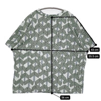 mina perhonen laundry stick tree ld8004 38 半袖Ｔシャツ カットソー グリーン Lブルー レディース ミナペルホネンランドリー【中古】5-0822S♪