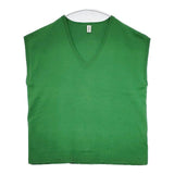 veritecoeur コットンカシミヤ Vネックニットベスト 定価17000円 ノースリーブ セーター ニット グリーン レディース ヴェリテクール【中古】5-1025T∞