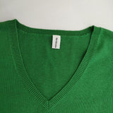 veritecoeur コットンカシミヤ Vネックニットベスト 定価17000円 ノースリーブ セーター ニット グリーン レディース ヴェリテクール【中古】5-1025T∞