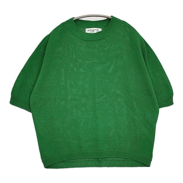 KEI Hayama PLUS Vert ストローヤーンホールガーメントニットプルオーバー 定24200円 24SS グリーン レディース ケイハヤマプラス【中古】5-0902M♪