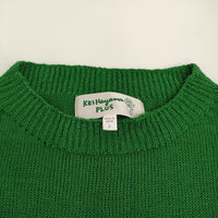 KEI Hayama PLUS Vert ストローヤーンホールガーメントニットプルオーバー 定24200円 24SS グリーン レディース ケイハヤマプラス【中古】5-0902M♪