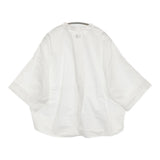 green label relaxing ワッシャードルマンスリーブシャツ 定価8910円 ホワイト レディース グリーンレーベルリラクシング【中古】5-0822S♪