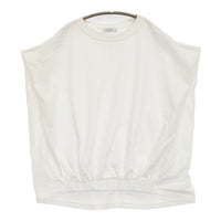 ROSE BUD 裾リブ ノースリーブTシャツ 6002113044 フレンチスリーブ カットソー ホワイト レディース ローズバッド【中古】5-0822S♪
