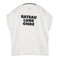 SHIPS ローズペトール半袖 プリントTEE 定価7920円 フレンチスリーブ 半袖Ｔシャツ カットソー ホワイト レディース シップス【中古】5-0822S♪