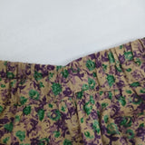 ARMEN 花柄 フラワープリント イージーパンツ インド製 コットン パンツ ベージュ パープル レディース アーメン【中古】6-0301M∞