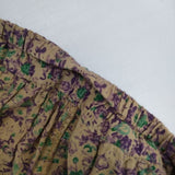 ARMEN 花柄 フラワープリント イージーパンツ インド製 コットン パンツ ベージュ パープル レディース アーメン【中古】6-0301M∞