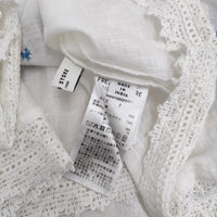 FREAK'S STORE 未使用品 インド コットンスラブ刺繍バックリボンキャミソール 25SS ホワイト ブルー レディース フリークスストア【中古】5-0902S♪