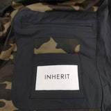 INHERIT ナイロン カモフラ ダウンジャケット ネイビー メンズ インヘリット【中古】5-1127A∞