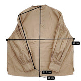 休日と詩 portom20013 スタンドフリルカラー プルオーバー コットン ブラウス シャツ ベージュ レディース 休日と詩【中古】5-1207M∞