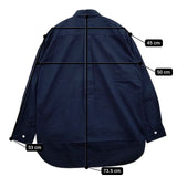 Harriss コットン パンチング加工 長袖シャツ ネイビー レディース ハリス【中古】5-1124M∞