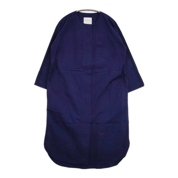 SI-HIRAI コートワンピース CHSS18-3704 比翼ボタン コットン コート ネイビー レディース スーヒライ【中古】5-1124M∞