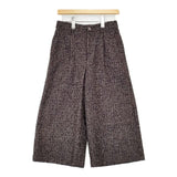 Brahmin 日本製 ウール混 チェック ワイド パンツ ブラウン ネイビー レディース ブラーミン【中古】5-1225T∞
