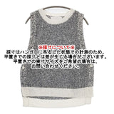 C+ 新品 コットン ニットベスト 定価17000円 ノースリーブ ベスト ホワイト ネイビー レディース シー【中古】5-1124M∞