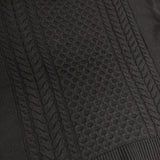 Harriss ウール混 ハイネック ケーブル セーター ニット ブラック レディース ハリス【中古】5-1225T∞