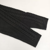 Harriss ウール混 ハイネック ケーブル セーター ニット ブラック レディース ハリス【中古】5-1225T∞