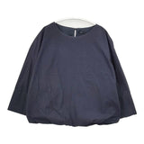 nicholson and nicholson コットンプルオーバー 裾ゴム ブラウス シャツ ネイビー レディース ニコルソンアンドニコルソン【中古】6-0301M∞