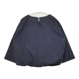 nicholson and nicholson コットンプルオーバー 裾ゴム ブラウス シャツ ネイビー レディース ニコルソンアンドニコルソン【中古】6-0301M∞