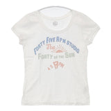 45R/45rpm monica ロゴ 半袖Ｔシャツ カットソー ホワイト レディース フォーティーファイブアールピーエム【中古】6-0423S∞