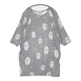 mina perhonen ts8817 cross bird コットン ワンピース 五分袖 チュニック グレー レディース ミナペルホネン【中古】5-1217M∞