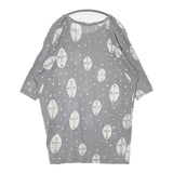 mina perhonen ts8817 cross bird コットン ワンピース 五分袖 チュニック グレー レディース ミナペルホネン【中古】5-1217M∞