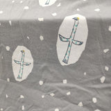 mina perhonen ts8817 cross bird コットン ワンピース 五分袖 チュニック グレー レディース ミナペルホネン【中古】5-1217M∞