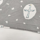 mina perhonen ts8817 cross bird コットン ワンピース 五分袖 チュニック グレー レディース ミナペルホネン【中古】5-1217M∞