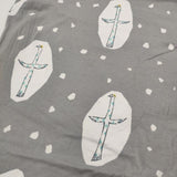 mina perhonen ts8817 cross bird コットン ワンピース 五分袖 チュニック グレー レディース ミナペルホネン【中古】5-1217M∞