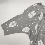 mina perhonen ts8817 cross bird コットン ワンピース 五分袖 チュニック グレー レディース ミナペルホネン【中古】5-1217M∞