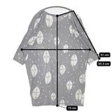 mina perhonen ts8817 cross bird コットン ワンピース 五分袖 チュニック グレー レディース ミナペルホネン【中古】5-1217M∞