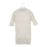 tamaki niime ハイネックリブニット 半袖 コットン カットソー グレー レディース 玉木新雌/タマキニイメ【中古】5-1215M∞