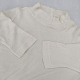 tamaki niime ハイネックリブニット 半袖 コットン カットソー ベージュ レディース 玉木新雌/タマキニイメ【中古】5-1215M∞