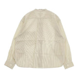 MARGARET HOWELL 578-2253013 SILK COTTON STRIPE シルクコットン バンドカラー ブラウス シャツ イエロー ホワイト レディース マーガレットハウエル【中古】5-1215M∞