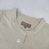 MARGARET HOWELL 578-2253013 SILK COTTON STRIPE シルクコットン バンドカラー ブラウス シャツ イエロー ホワイト レディース マーガレットハウエル【中古】5-1215M∞