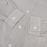 MARGARET HOWELL 578-2253013 SILK COTTON STRIPE シルクコットン バンドカラー ブラウス シャツ イエロー ホワイト レディース マーガレットハウエル【中古】5-1215M∞