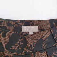 MARGARET HOWELL ダマスクプリントタックフレアスカート 2 定価57200円 20AW ブラウン ブラック レディース マーガレットハウエル【中古】5-0902M♪