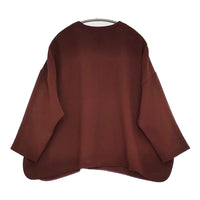 UNITED ARROWS COMFYスリットノーカラープルオーバー WINE 定価18920円 ブラウス 25SS ブラウン レディース ユナイテッドアローズ【中古】5-0902M♪