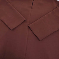 UNITED ARROWS COMFYスリットノーカラープルオーバー WINE 定価18920円 ブラウス 25SS ブラウン レディース ユナイテッドアローズ【中古】5-0902M♪