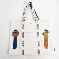 Ear PAPILLONNER/PEZ イアパピヨネ/ペッツ コラボキャンバストートバッグ トートバッグ オフホワイト レディース【中古】5-1001G◎