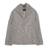 GALERIE VIE ストライプ プルオーバー コットン ブラウス シャツ ホワイト グレー レディース ギャルリーヴィー【中古】5-1215M∞