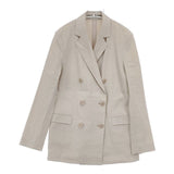 theory luxe ダブルボタン ストレッチ素材 BANASIES ECO CRUNCH WASH テーラードジャケット ベージュ レディース セオリーリュクス【中古】6-0308M∞
