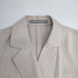 theory luxe ダブルボタン ストレッチ素材 BANASIES ECO CRUNCH WASH テーラードジャケット ベージュ レディース セオリーリュクス【中古】6-0308M∞