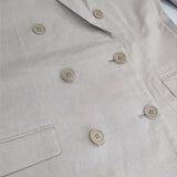 theory luxe ダブルボタン ストレッチ素材 BANASIES ECO CRUNCH WASH テーラードジャケット ベージュ レディース セオリーリュクス【中古】6-0308M∞