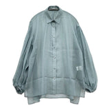 ADORE オーガンジーギャザースリーブブラウス 定価34100円 531-3110603 ブラウス シャツ グリーン レディース アドーア【中古】5-1215M∞