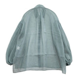 ADORE オーガンジーギャザースリーブブラウス 定価34100円 531-3110603 ブラウス シャツ グリーン レディース アドーア【中古】5-1215M∞