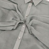 ADORE オーガンジーギャザースリーブブラウス 定価34100円 531-3110603 ブラウス シャツ グリーン レディース アドーア【中古】5-1215M∞