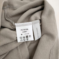 NOUVELLES DU PARADIS コットンテレコ タートルネック 定価4180円 リブ カットソー グレージュ レディース ヌーベルドゥパラディ【中古】5-0902M♪