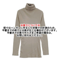 NOUVELLES DU PARADIS コットンテレコ タートルネック 定価4180円 リブ カットソー グレージュ レディース ヌーベルドゥパラディ【中古】5-0902M♪