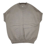 THIBAULT VAN DER STRAETE コットン モックネックニットプルオーバー 半袖 ニット グレー レディース ティボーヴァンダルストラット【中古】5-1215M∞