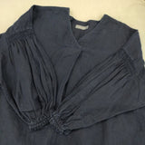 nest Robe 01203-1512 Linen balloon sleeve dress リネンバルーンスリーブドレス 顔料染め ワンピース 20AW ネイビー レディース ネストローブ【中古】5-1215M∞